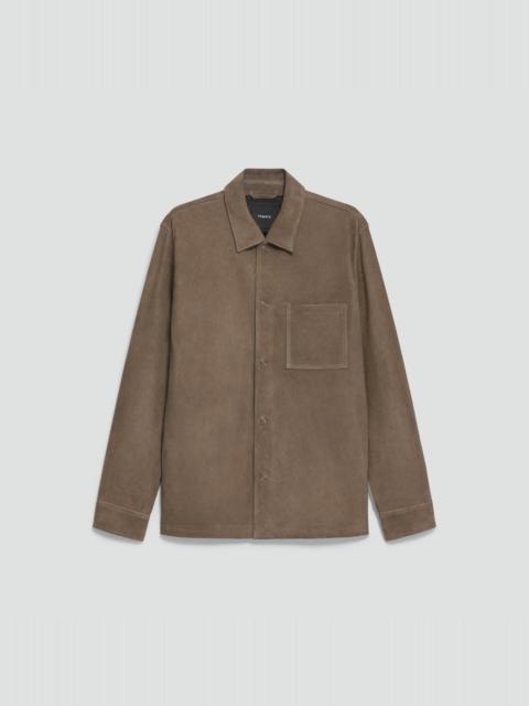 Theory Snap Overshirt in Suede
