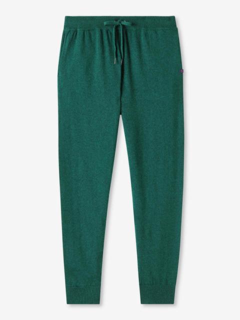 Derek Rose Men's Track Pants Finley Cashmere Dark Green Heather