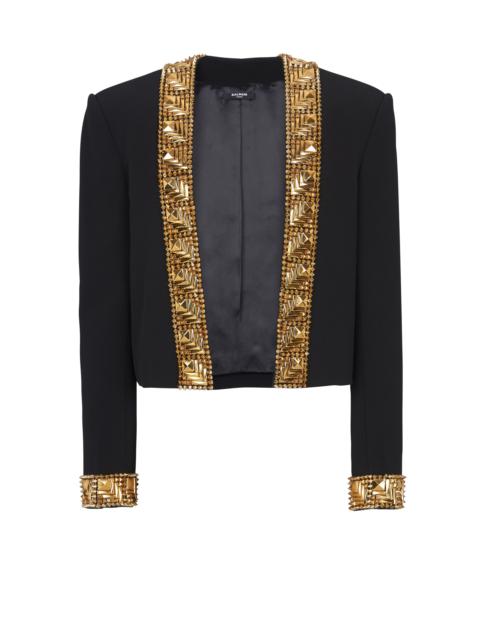 Blazer embroidered with pyramid studs