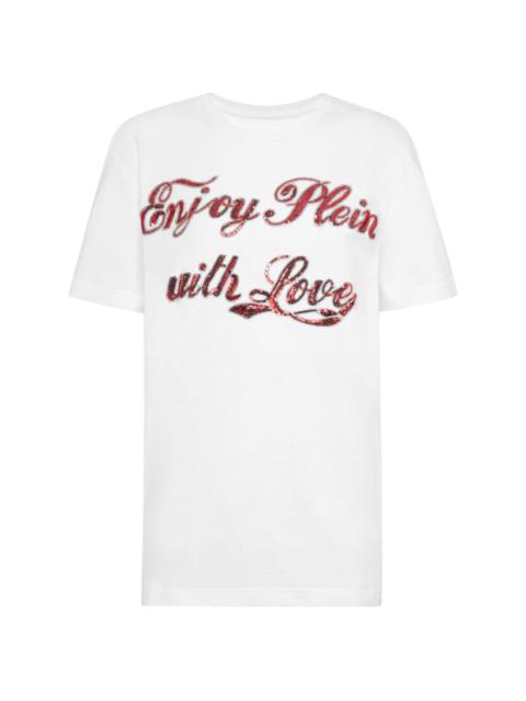 slogan-print cotton T-shirt