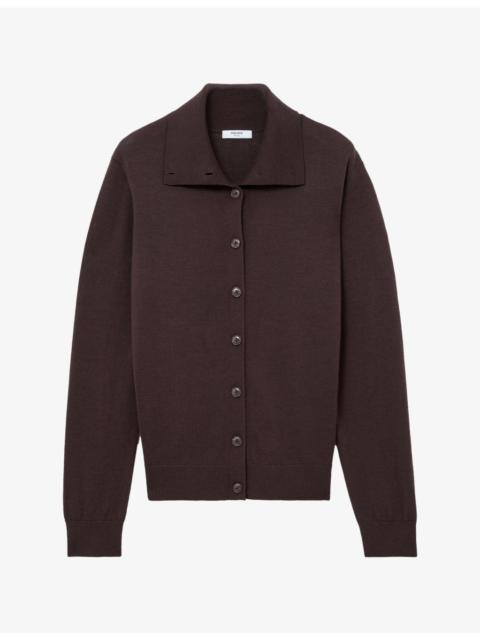 REISS Gale Collared Merino Wool Cardigan
