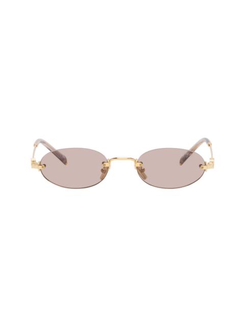 Miu Miu Gold 'Miu Miu Logo' Sunglasses