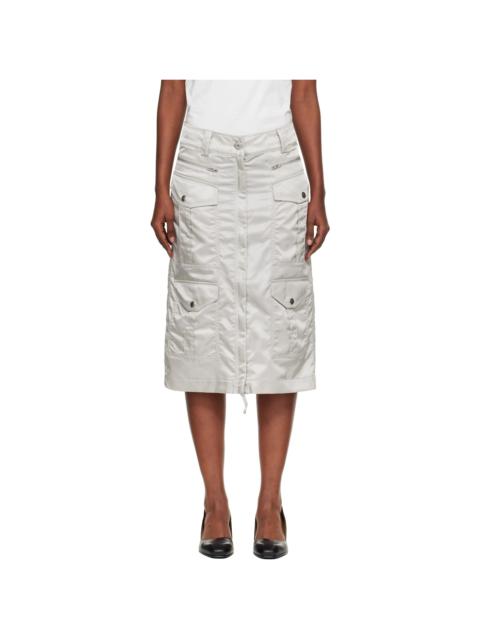 VAQUERA Gray Aviator Cargo Midi Skirt