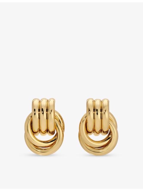 HEAVEN MAYHEM Baby Knot yellow gold-plated metal earrings