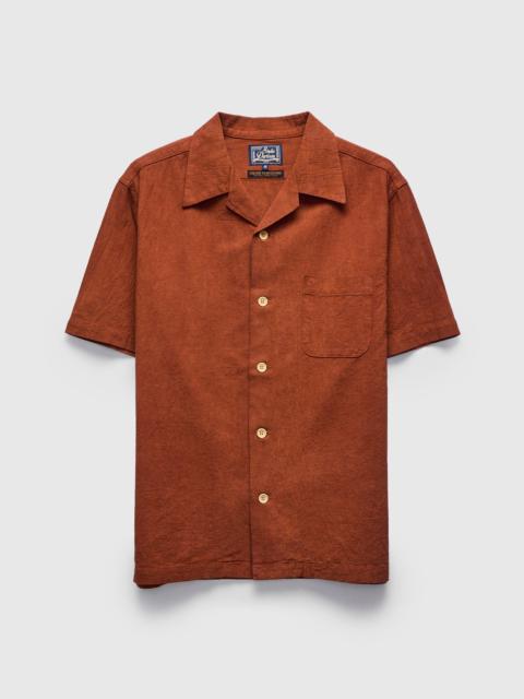 Studio D'Artisan "Amami Mud-Dyed" Cotton-Linen Shirt in Brown