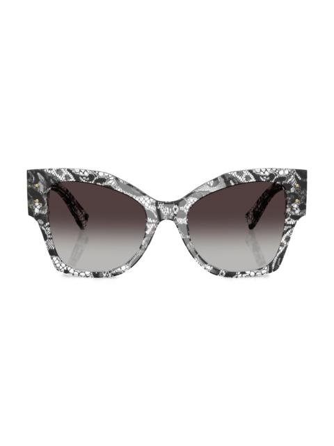 Dolce & Gabbana Women's 53MM Cat-Eye Sunglasses - Gradient Grey Black Lace