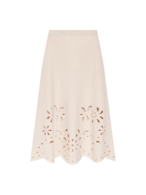 laser-cut scalloped skirt