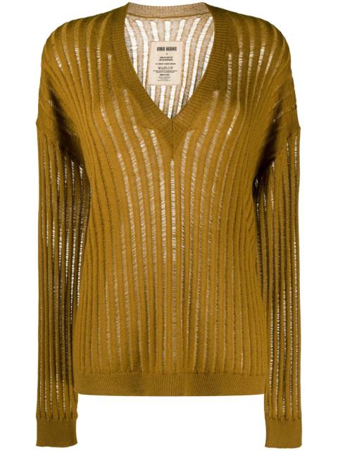 UMA WANG semi-sheer cashmere jumper