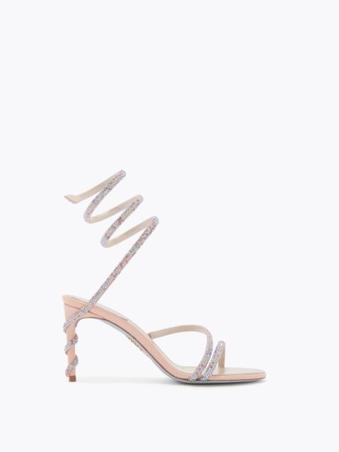RENE CAOVILLA MARGOT PINK SANDAL WITH MULTICOLORED CRYSTALS 80
