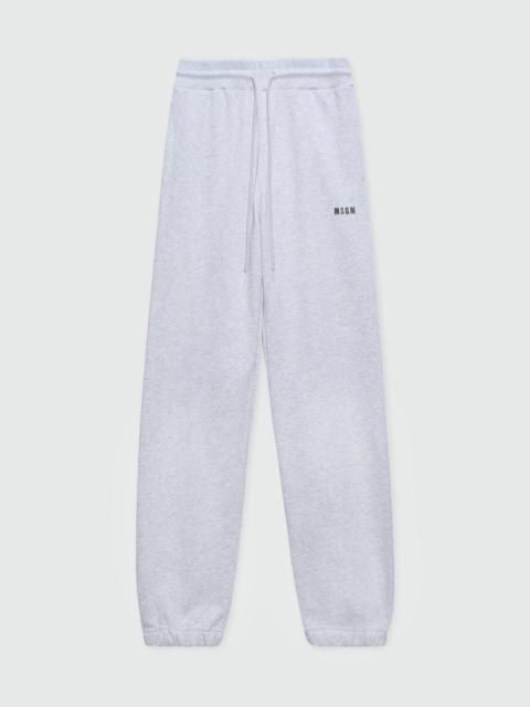 MSGM Grey melange track pants with micro logo
