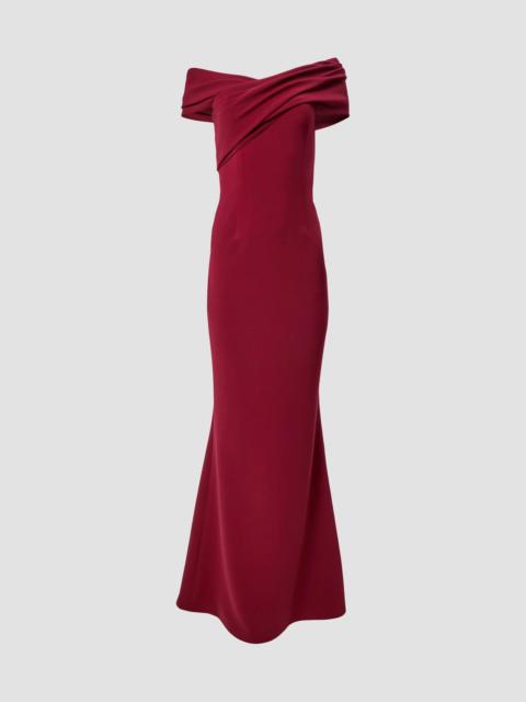CAROLINA HERRERA Women's Chalet Draped Off-The-Shoulder Gown - Merlot