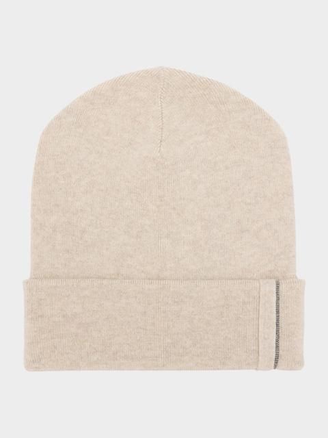 Brunello Cucinelli Monili-Trim Cashmere Beanie Hat