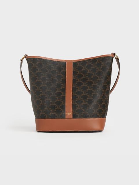 CELINE Medium Bucket in Triomphe Canvas and calfskin