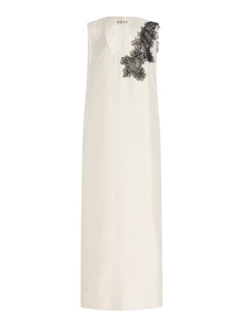 RÓHE Scoop-neck silk lace dress ivory