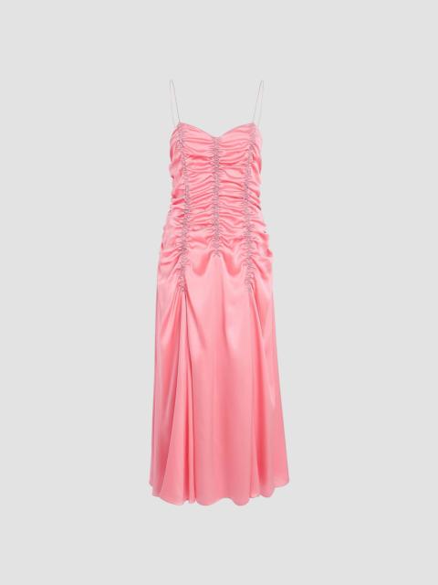KHAITE Women's Raina Ruched Silk Midi-Dress - Azalea
