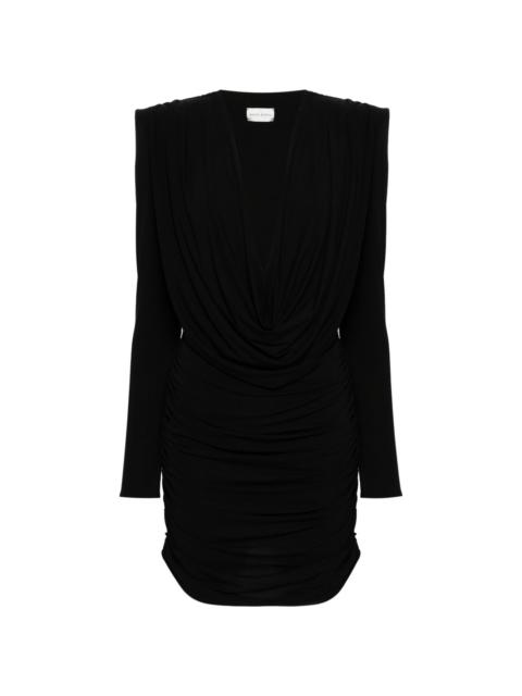 draped cowl-neck mini dress