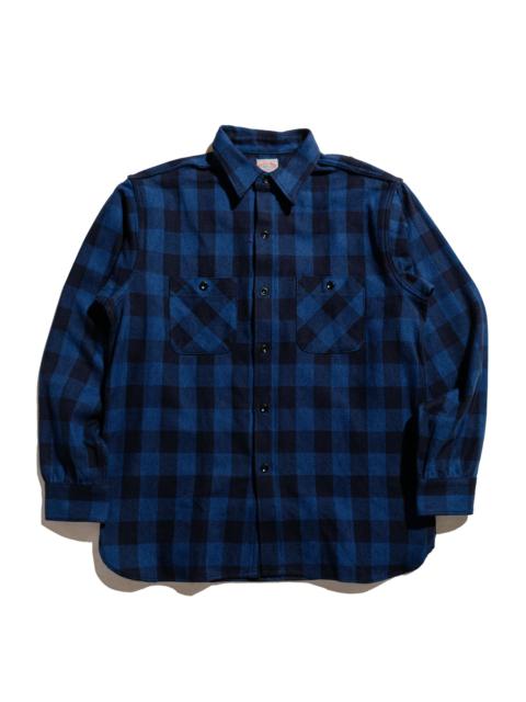 The Real McCoys MS24102 8HU Twisted-Yarn Buffalo Check Flannel Shirt Blue/Black