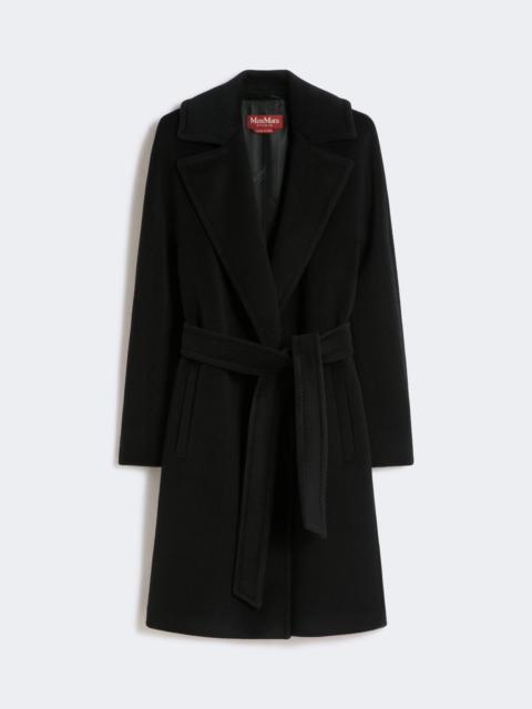 Max Mara SCIRE Wool beaver cloth robe coat - BLACK