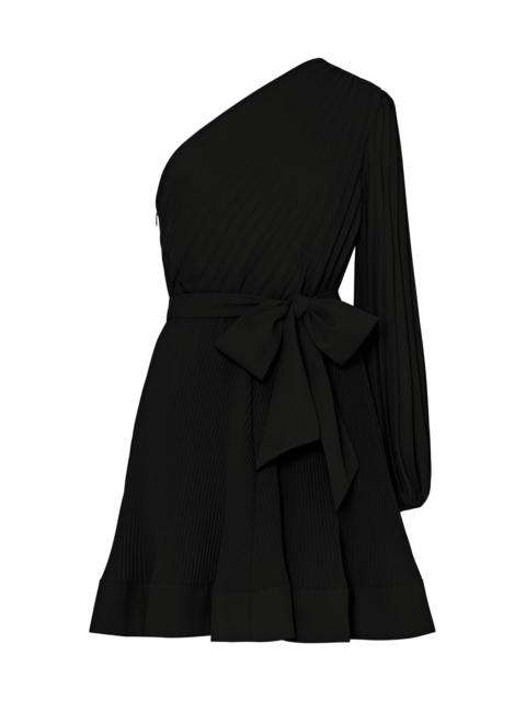 MILLY Women's Linden Pleated One-Shoulder Minidress - Black