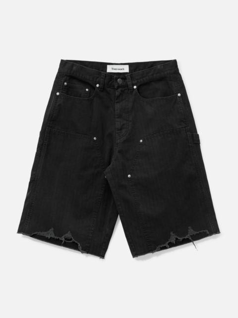 Tonywack HAND DISTRESSED HBT DOUBLE KNEE SHORTS