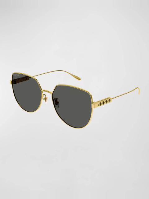 Logo Metal Butterfly Sunglasses