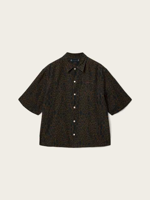 ALLSAINTS LEOPARDO OVERSIZED LINEN BLEND SHIRT