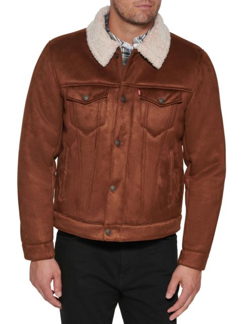 Faux Shearling Lined Trucker Jacket