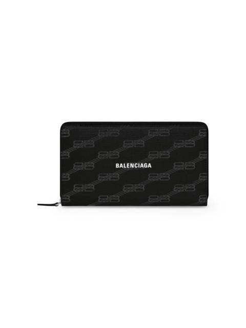 BALENCIAGA signature continental wallet bb monogram coated canvas