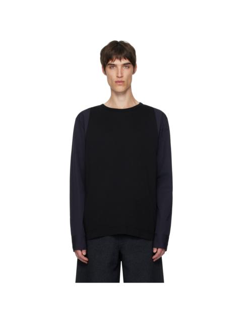 Dries Van Noten Black & Navy Contrast Sleeves T-shirt