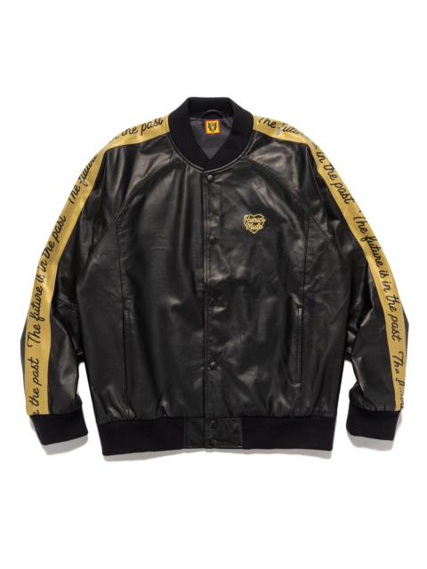 Leather Track Jacket Black