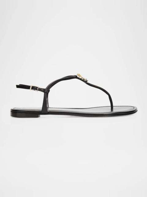 Giuseppe Zanotti Hobby Embellished Flat Leather Thong Sandals
