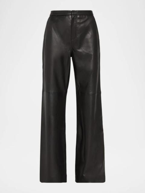 L'AGENCE Livvy Leather Straight-Leg Trousers