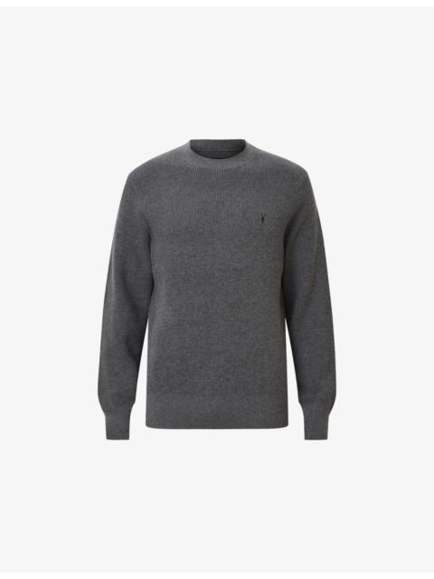 ALLSAINTS Aspen Logo-Embroidered Cotton and Wool-Blend Jumper