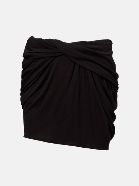 entire studios Gathered cotton-blend jersey miniskirt