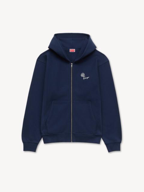 'KENZO Tulip' embroidered zip up hoodie in cotton
