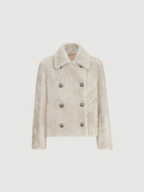 Brunello Cucinelli Fuzzy shearling pea coat