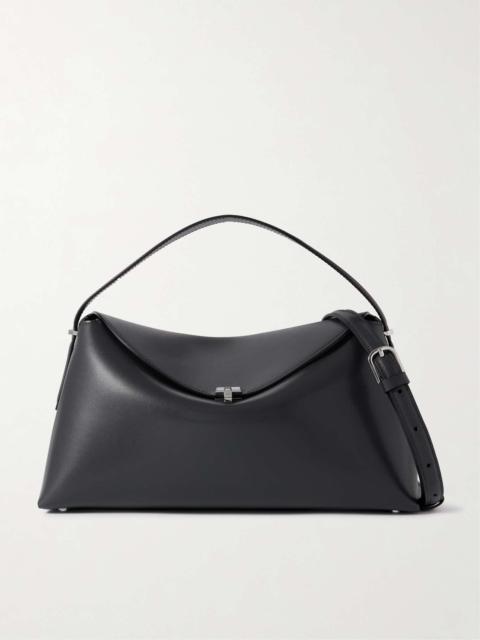 Totême T-Lock leather shoulder bag Gray