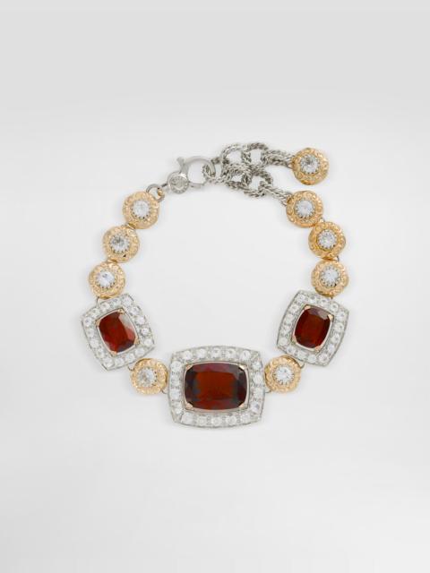 Dolce & Gabbana Eleganza Bracelet 18kt white and rose gold, garnets, and sapphires