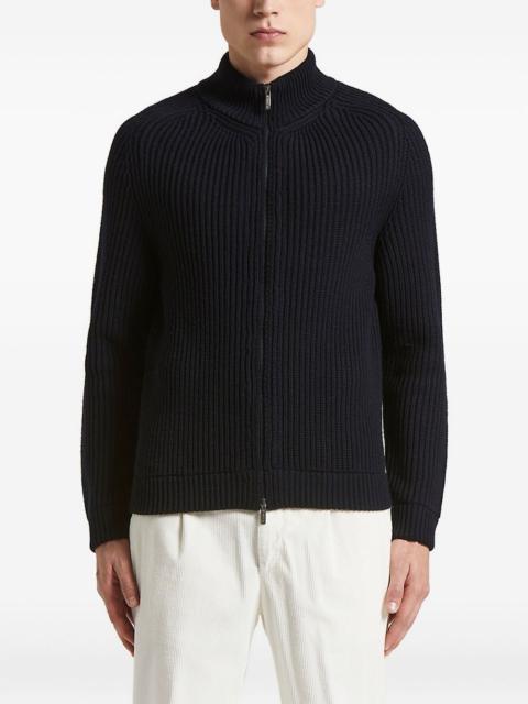 PESERICO ribbed zip-up cardigan