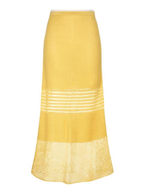 ESCVDO Supe Cotton Maxi Skirt yellow