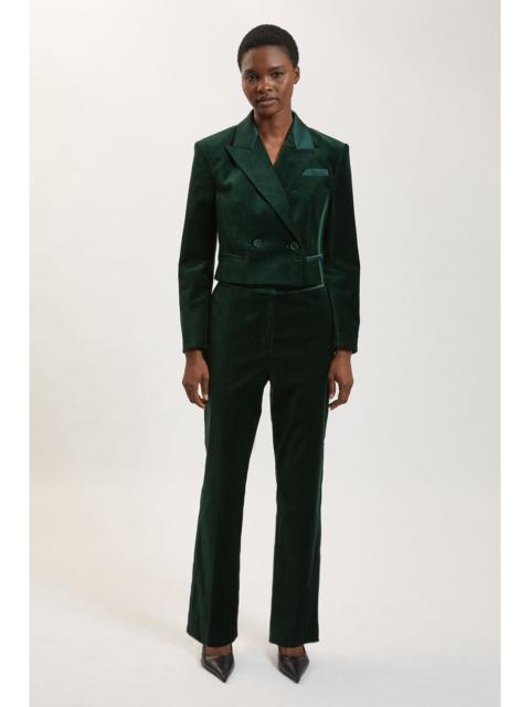 KAREN MILLEN Harper's Bazaar Velvet and Satin Mix Slim Leg Trouser