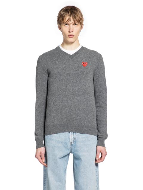 Comme des Garçons PLAY Heart V-neck Sweater In Wool