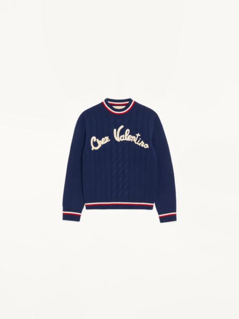 Valentino EMBROIDERED WOOL SWEATER
