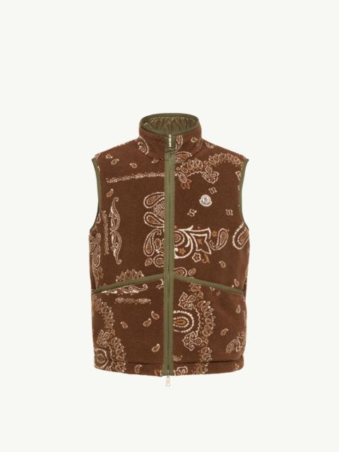 Moncler Reversible Paisley Print Padded Teddy Vest