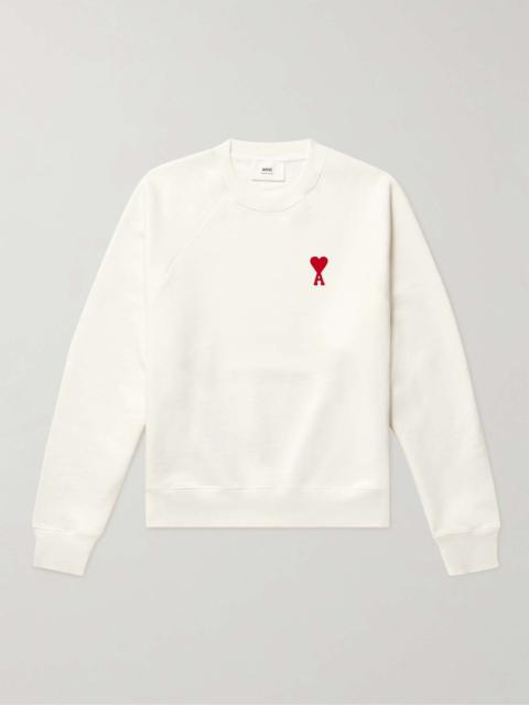 AMI Paris Logo-Embroidered Cotton-Jersey Sweatshirt