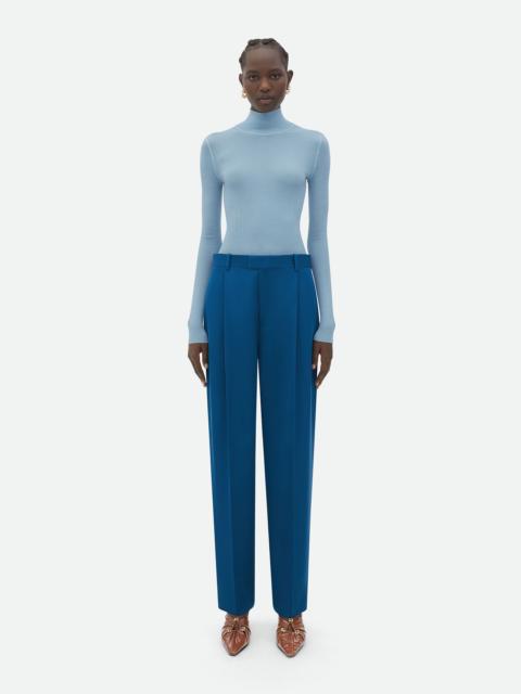 Wool Gabardine Wide Leg Pants