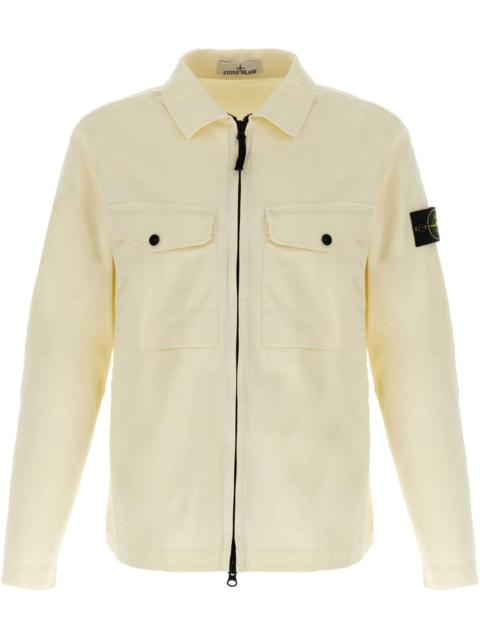 Compass-badge shirt jacket