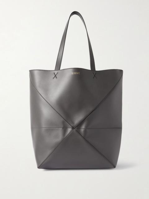 Loewe Puzzle Fold XL Panelled Leather Tote Bag Gray
