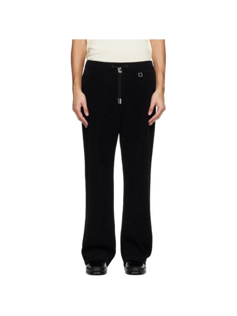 Wooyoungmi Black Banded Ribbed Sweatpants