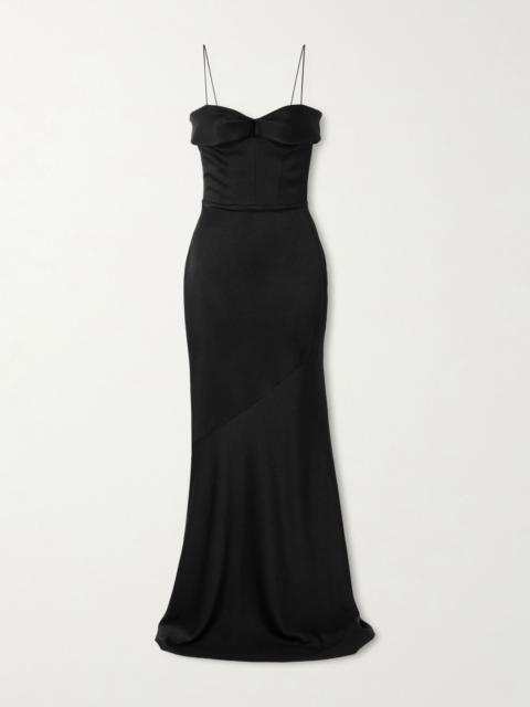 ALEX PERRY Satin gown Black